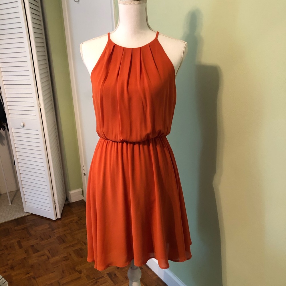 Aina Be Orange highneck Fit Flare Dress size M